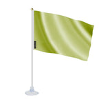 Mini drapeau vert clair en polyester avec ventouse