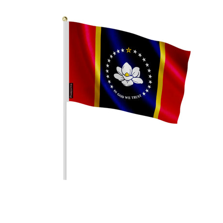 Mini drapeaux mississippi en polyester à tenir à la main