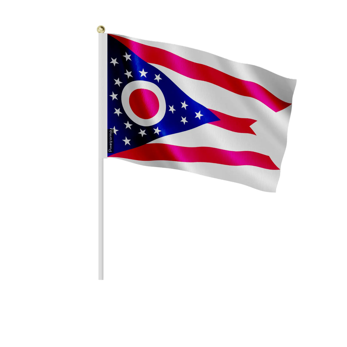 Mini drapeaux ohio en polyester à tenir à la main