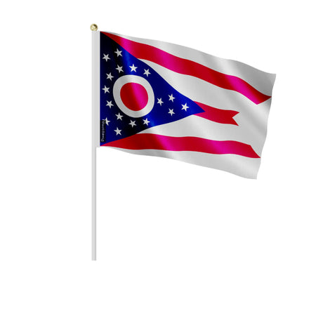Mini drapeaux ohio en polyester à tenir à la main