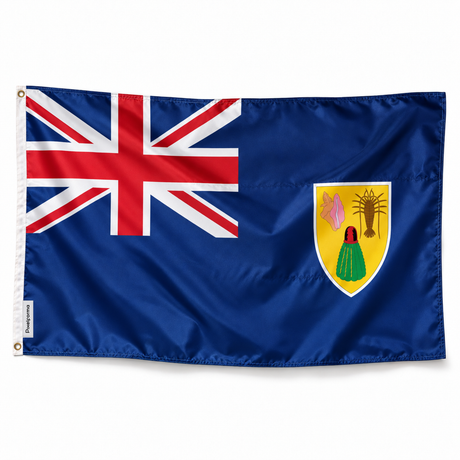 Drapeau des Îles Turques-et-Caïques – Plusieurs Tailles – Polyester Résistant