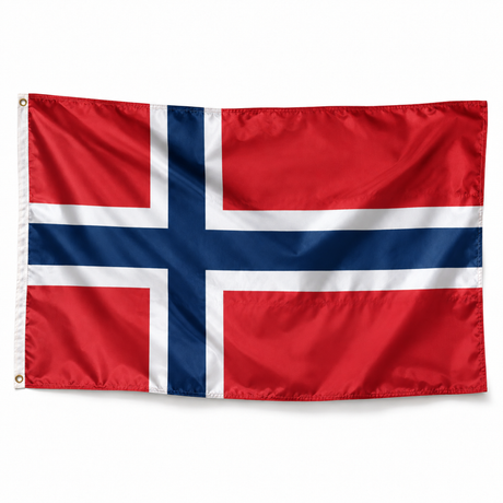 Drapeau de Norvège en polyester — photo produit réaliste