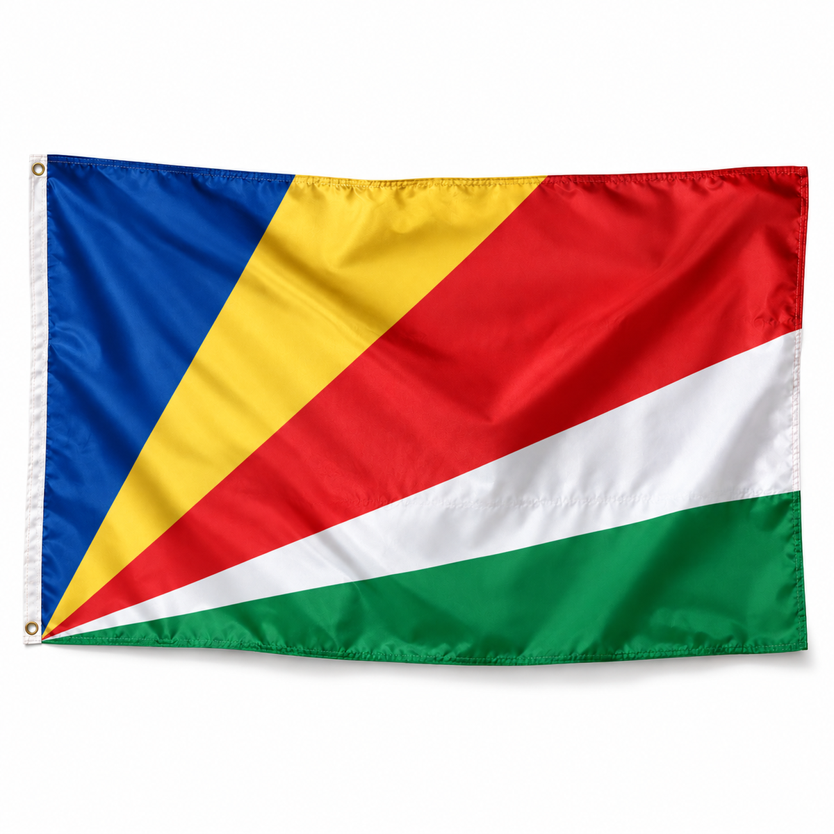 Drapeau des Seychelles – Plusieurs Tailles – Polyester Résistant — photo polyester réaliste sur fond blanc