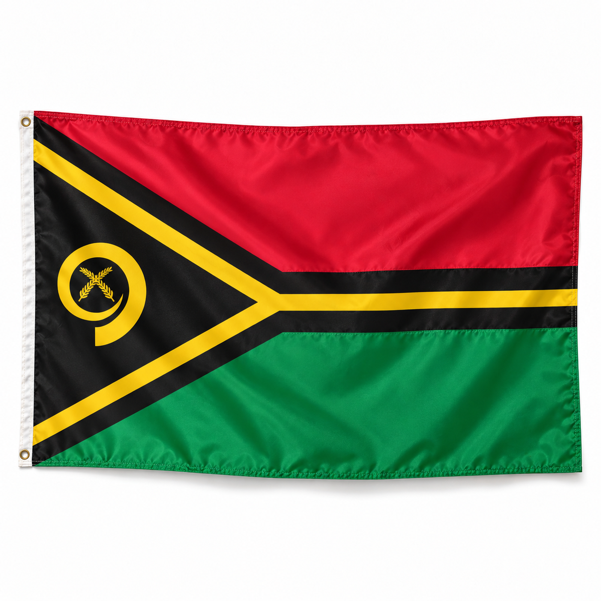 Drapeau du Vanuatu – Plusieurs Tailles – Polyester Résistant — photo polyester réaliste sur fond blanc