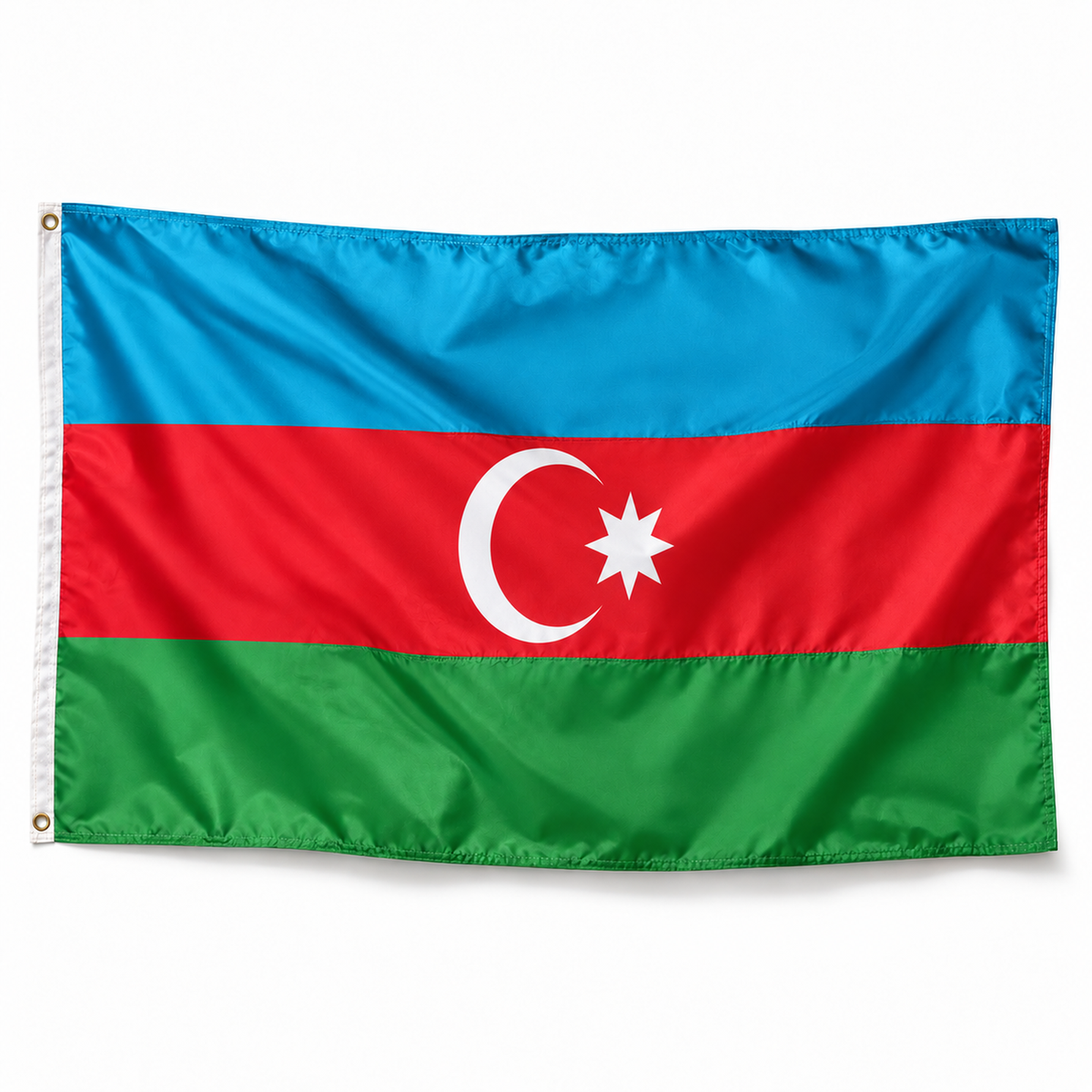 Drapeau de l'Azerbaïdjan – Plusieurs Tailles – Polyester Résistant — photo réaliste IA