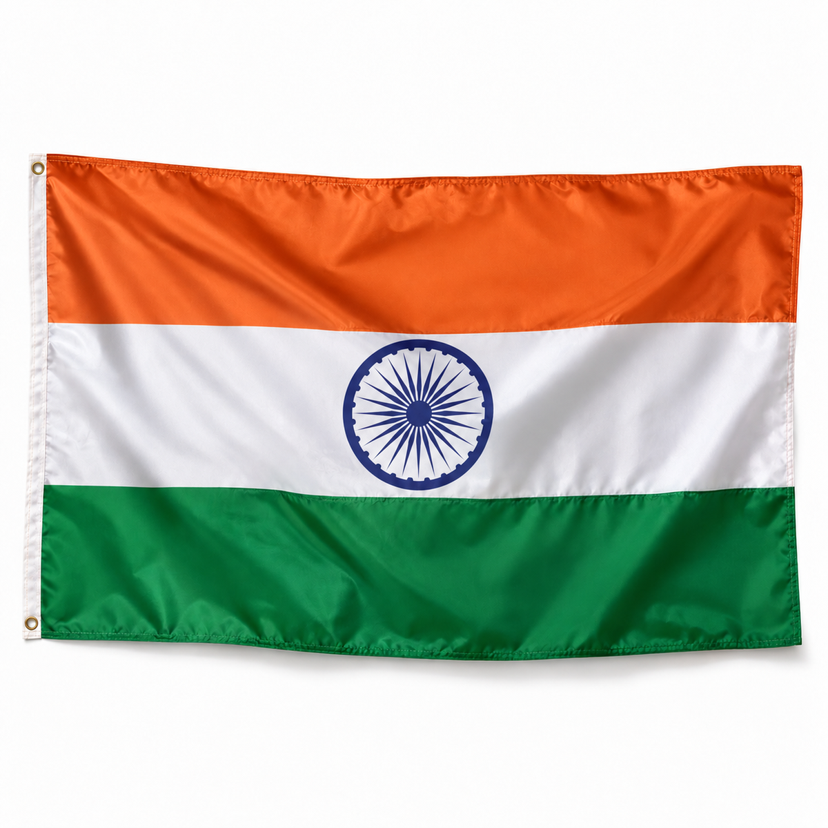 Drapeau de l'Inde – Plusieurs Tailles – Polyester Résistant — photo produit polyester réaliste