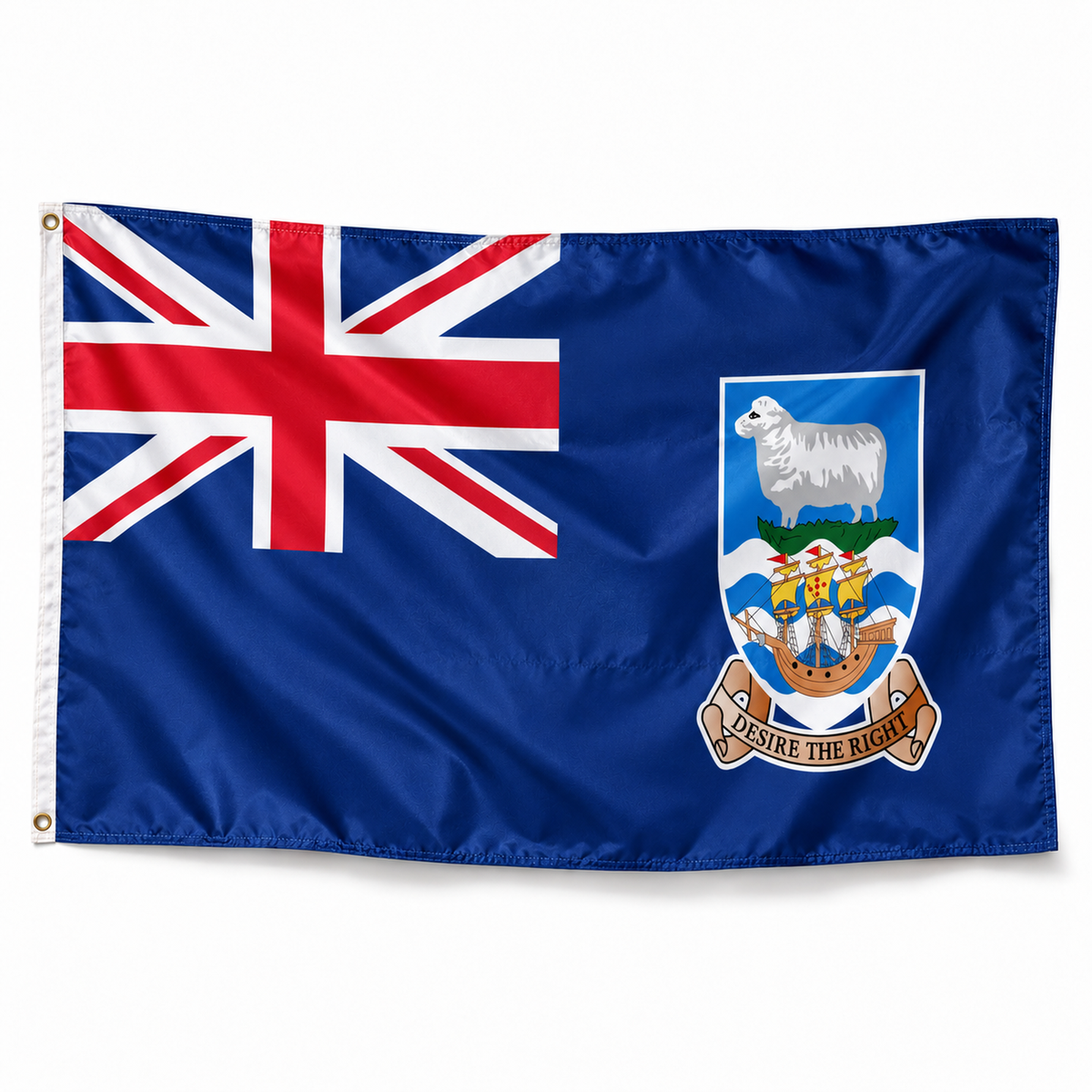 Drapeau des îles Malouines – Plusieurs Tailles – Polyester Résistant — photo produit réaliste