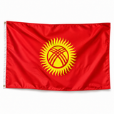 Drapeau du Kirghizistan – photo réaliste IA polyester 2000x2000