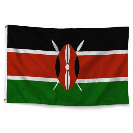 Drapeau du Kenya – Plusieurs Tailles – Polyester Résistant — photo réaliste