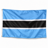 Drapeau Botswana polyester réaliste avec bande blanche et œillets