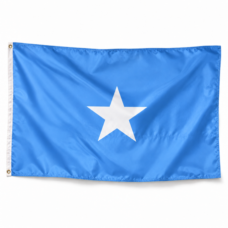Drapeau Somalie polyester réaliste avec bande blanche et œillets