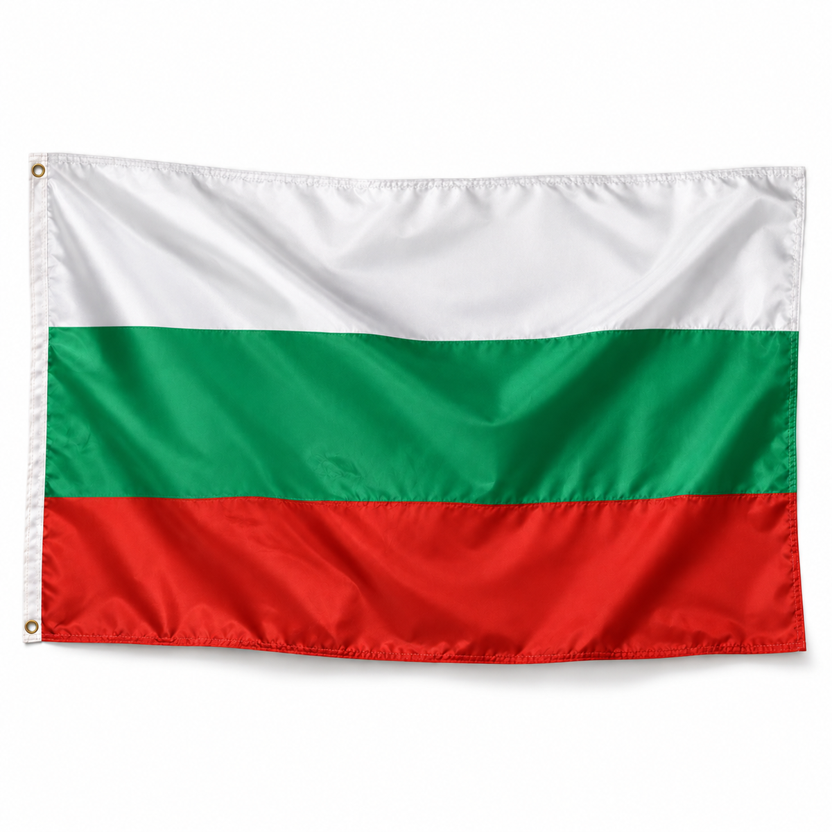 Drapeau de la Bulgarie réaliste en polyester