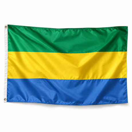 Drapeau du Gabon réaliste en polyester