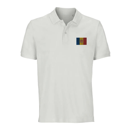 Polo drapeau andorre coton bio brodé unisexe élégant
