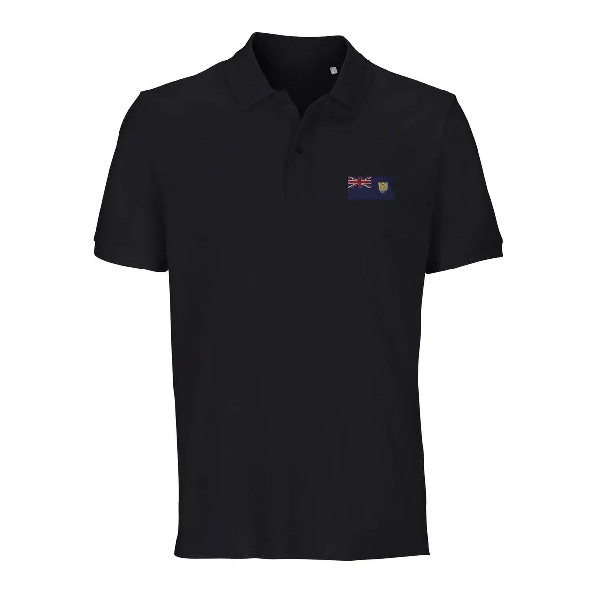 Polo drapeau anguilla brodé coton bio unisexe élégant
