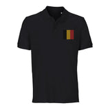 Polo drapeau belgique coton bio brodé unisexe élégant