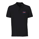 Polo drapeau cambodge coton bio brodé unisexe élégant