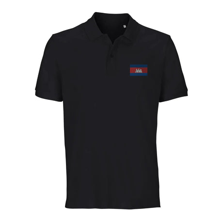 Polo drapeau cambodge coton bio brodé unisexe élégant