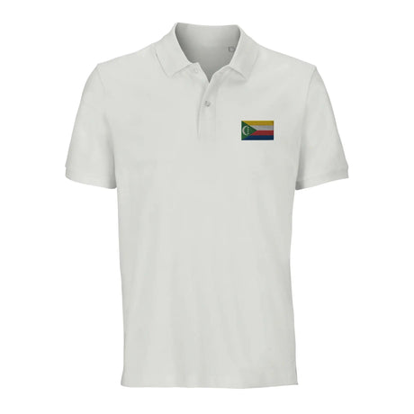Polo drapeau comores coton bio brodé élégant unisexe