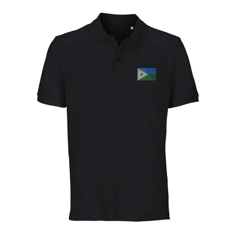 Polo drapeau djibouti brodé coton bio unisexe élégant