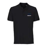Polo drapeau estonie coton bio brodé unisexe élégant