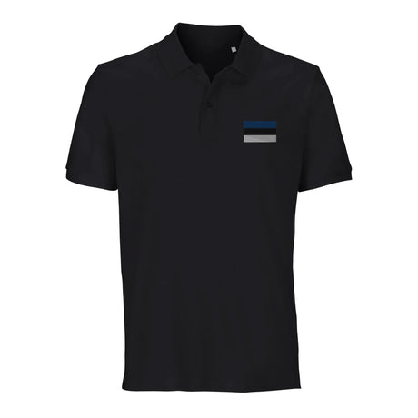 Polo drapeau estonie coton bio brodé unisexe élégant