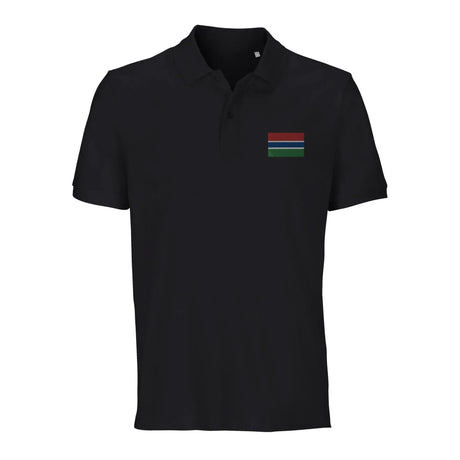 Polo drapeau gambie brodé coton bio unisexe élégant
