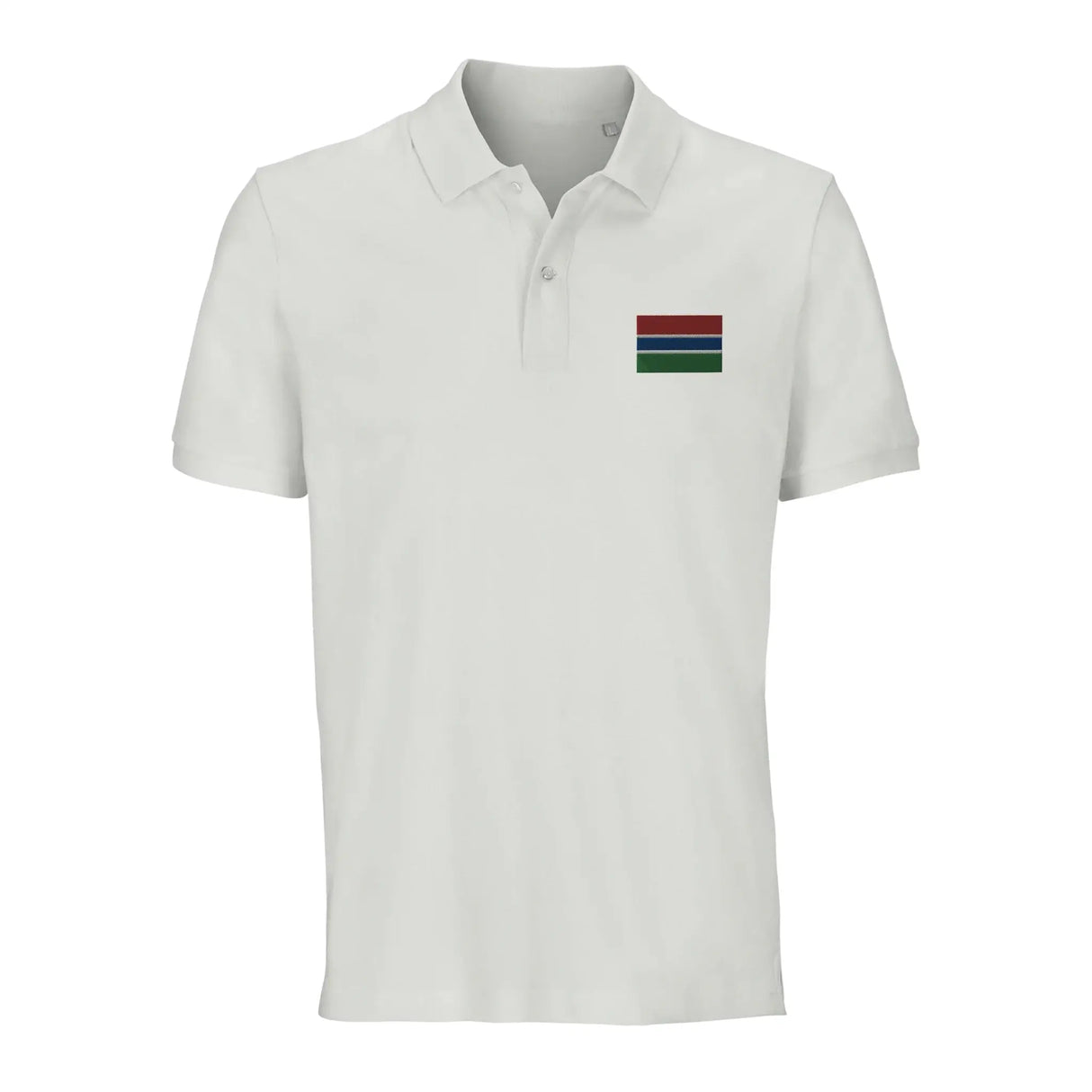Polo drapeau gambie brodé coton bio unisexe élégant