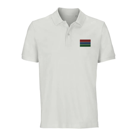 Polo drapeau gambie brodé coton bio unisexe élégant