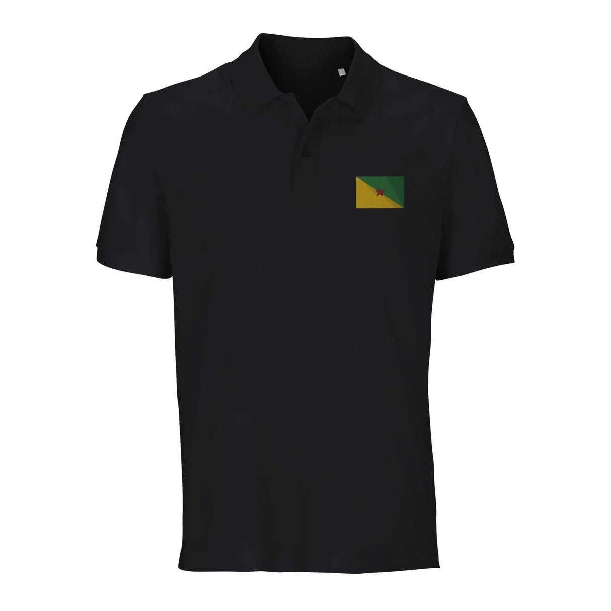 Polo drapeau guyane coton bio brodé élégant unisexe
