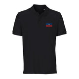 Polo drapeau haïti brodé coton bio élégant unisexe