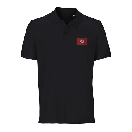 Polo drapeau hong kong coton bio brodé élégant unisexe