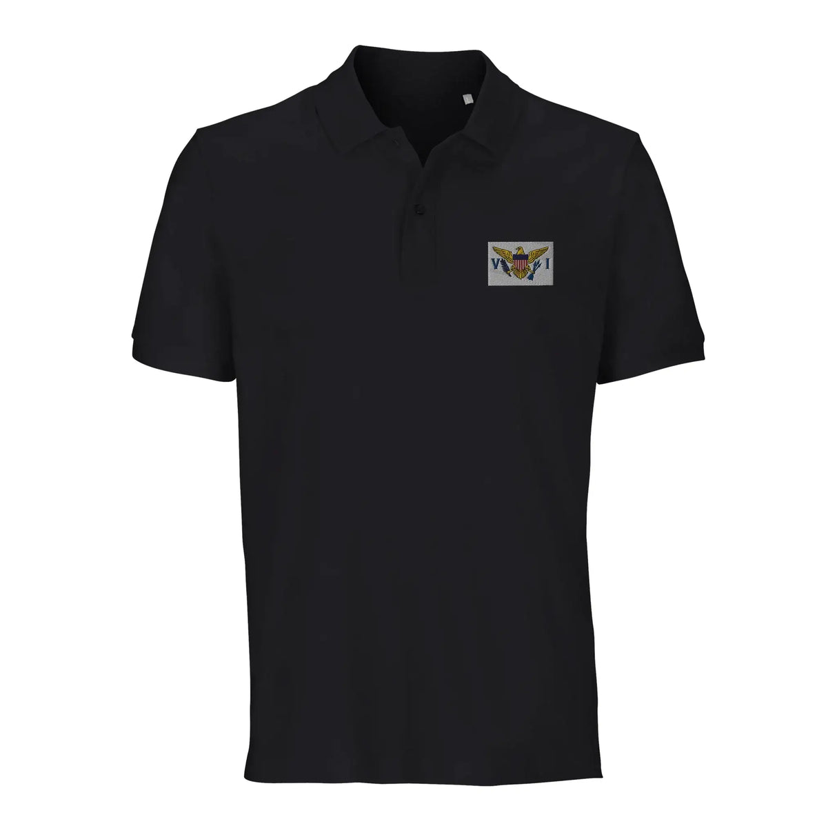 Polo drapeau îles vierges coton bio broderie élégante