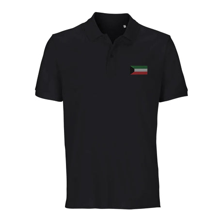 Polo drapeau koweït brodé en coton bio unisexe