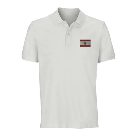 Polo drapeau liban coton bio brodé unisexe élégant