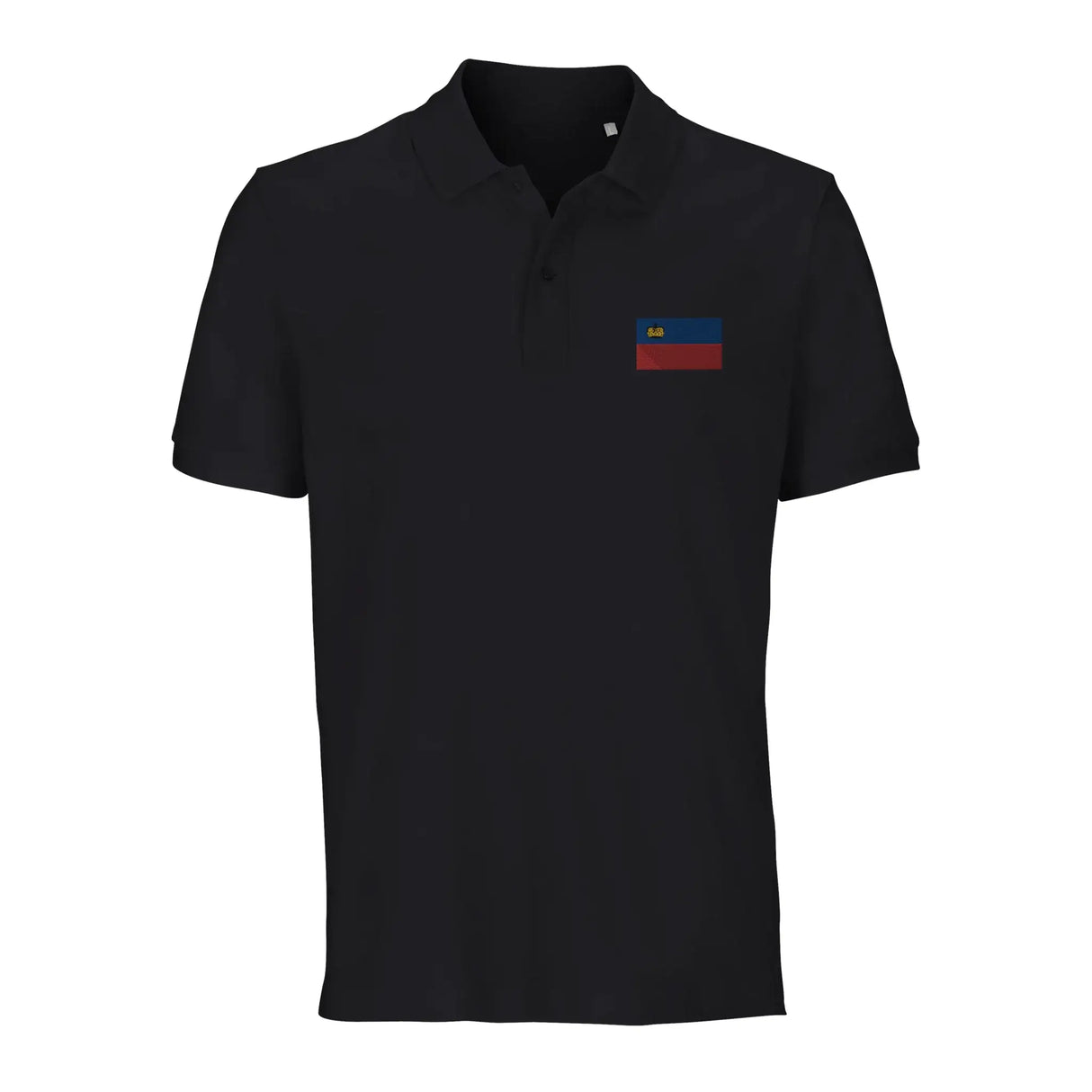 Polo drapeau liechtenstein brodé en coton bio unisexe
