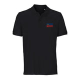 Polo drapeau liechtenstein brodé en coton bio unisexe