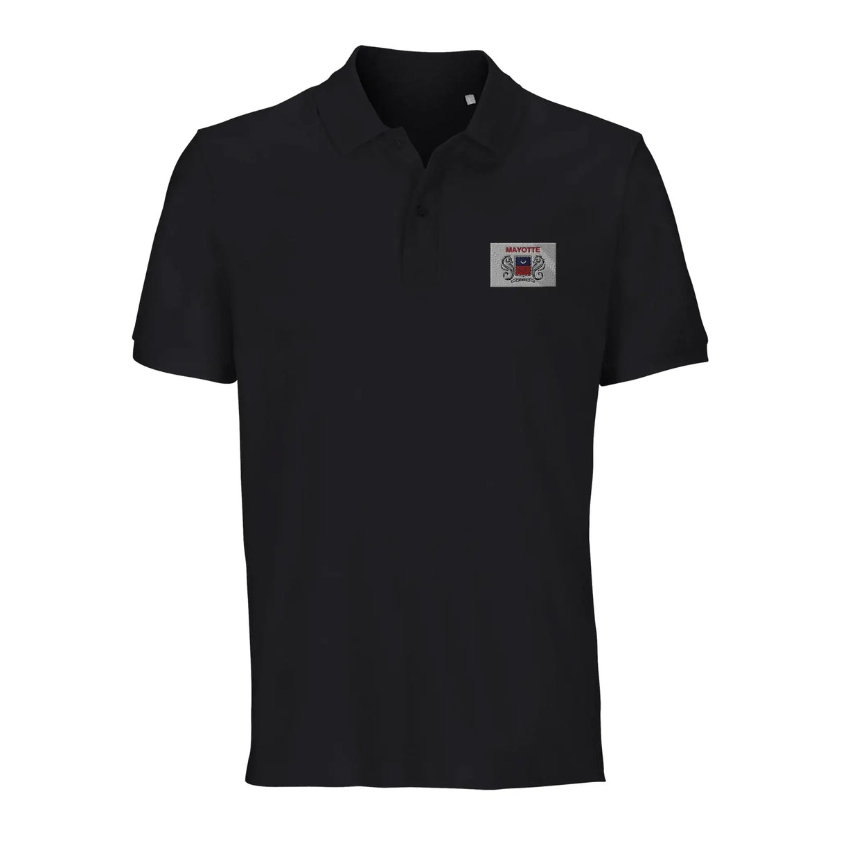 Polo drapeau mayotte brodé coton bio unisexe élégant