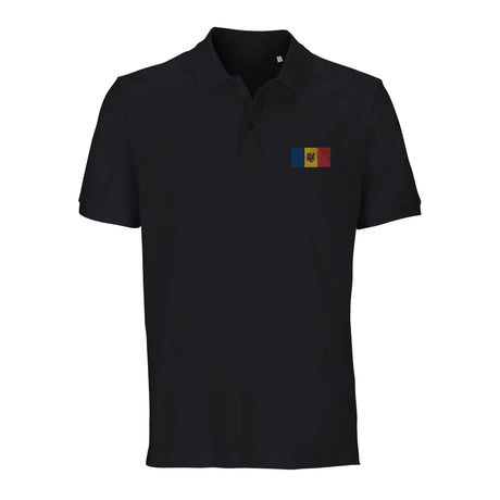 Polo drapeau moldavie coton bio brodé unisexe élégant