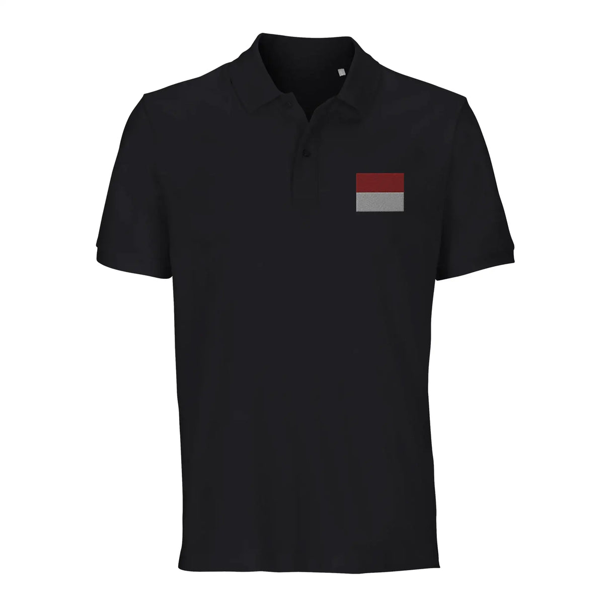 Polo drapeau monaco coton bio brodé élégant unisexe