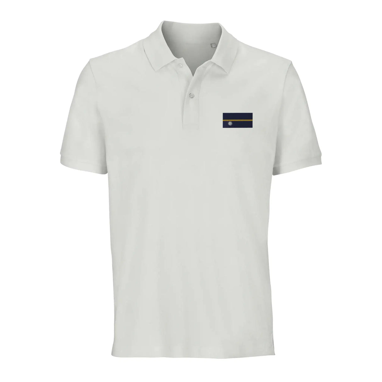 Polo drapeau nauru en coton bio brodé unisexe