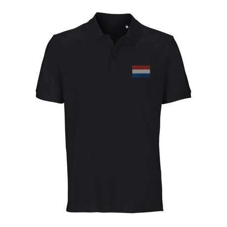 Polo drapeau pays-bas en coton bio brodé unisexe