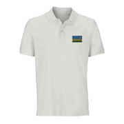 Polo drapeau rwanda coton bio brodé unisexe élégant