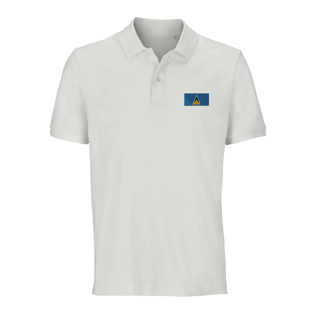Polo drapeau sainte-lucie brodé coton bio unisexe élégant