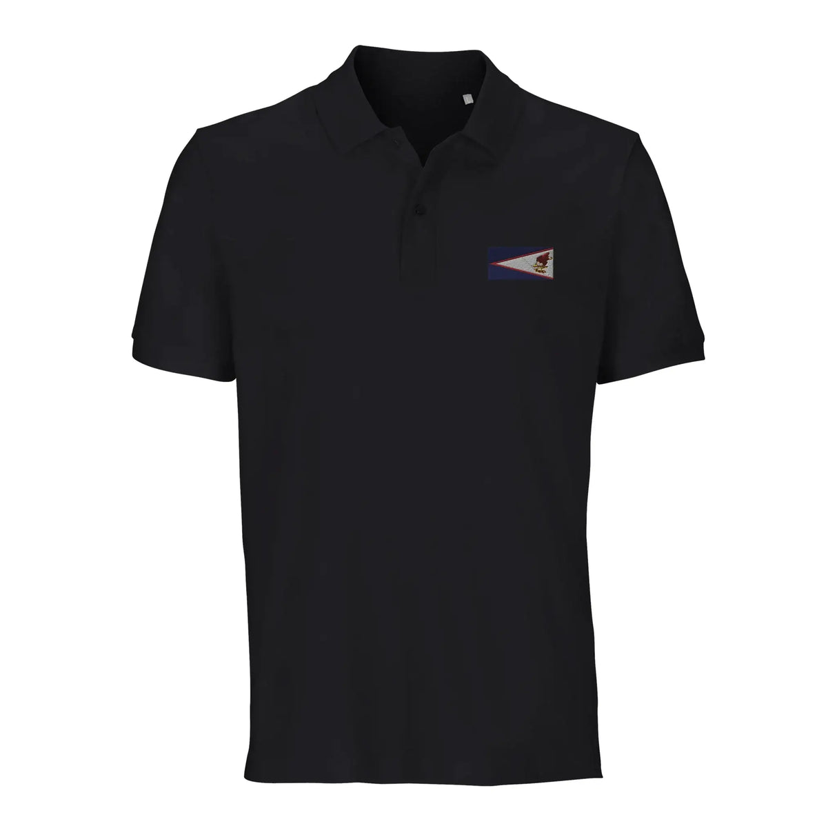 Polo drapeau samoa américaines brodé en coton bio unisexe