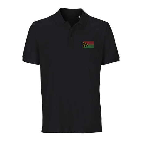 Polo drapeau vanuatu coton bio brodé unisexe élégant