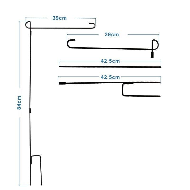 Porte-Drapeau de Jardin en Fer forgé Tiger Clip Fiche en cuir - Pixelforma