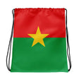 Sac à cordon drapeau burkina faso coton polyester léger