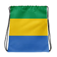 Sac à cordon drapeau gabon coton polyester léger robuste