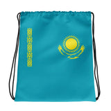 Sac à cordon drapeau kazakhstan coton polyester léger